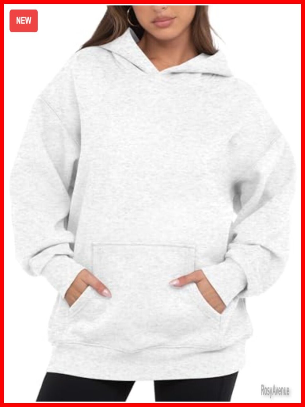 Oversized Fleece Hoodie Pullover Kangaroo Pocket Loose Fit Fall Winter